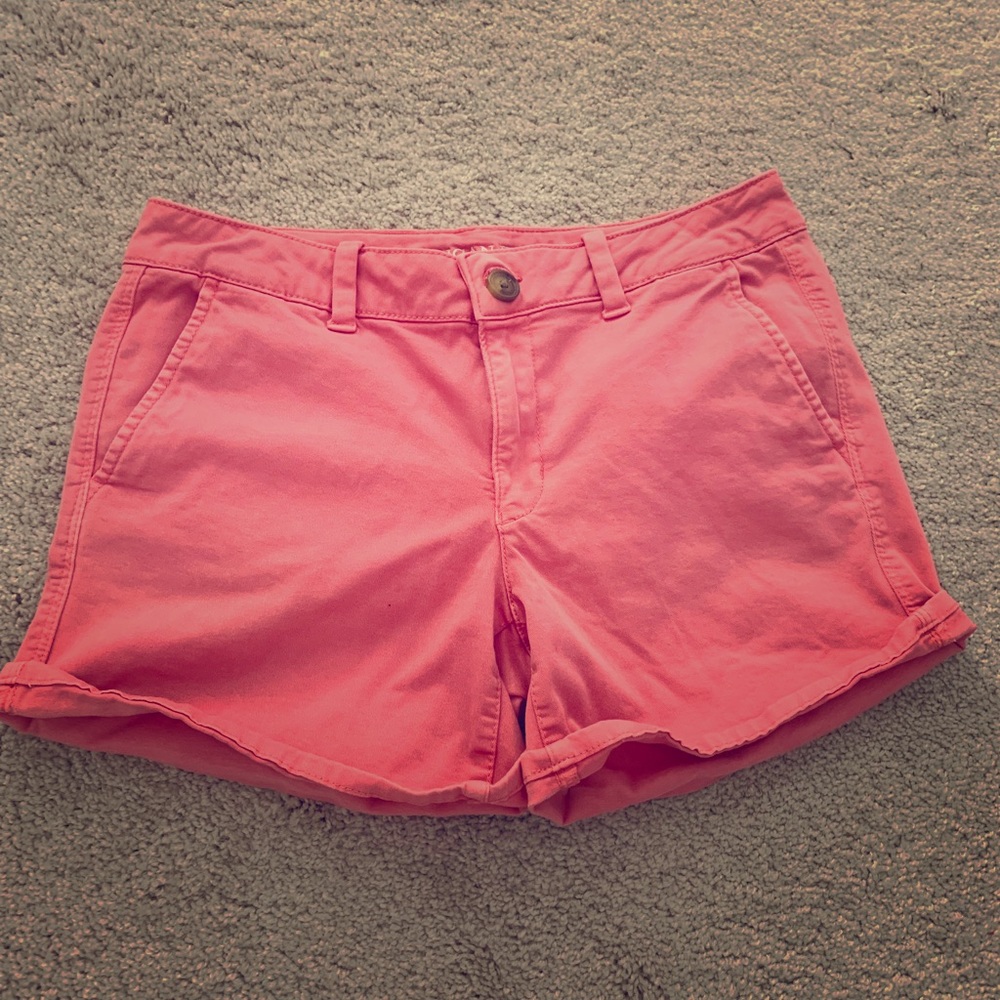 American eagle coral super stretch midi shorts 10